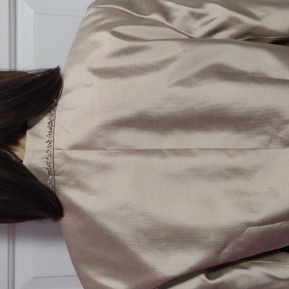 Silk Cocktail Dress 3 Piece Evening Gown Beaded Silk Blazer Vest Long Skirt Sz 6 - Picture 11 of 15